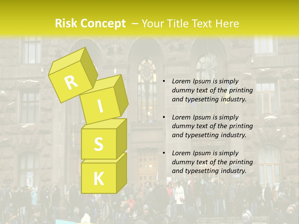 A Group Of People Standing In Front Of A Building PowerPoint Template