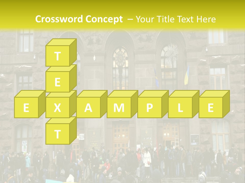 A Group Of People Standing In Front Of A Building PowerPoint Template
