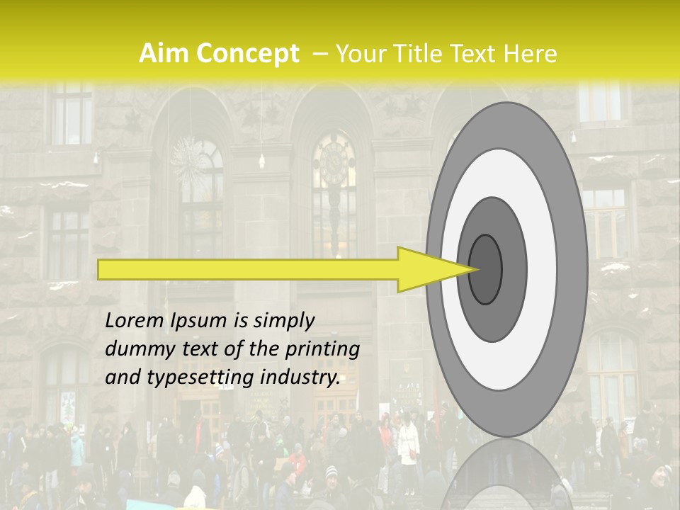 A Group Of People Standing In Front Of A Building PowerPoint Template