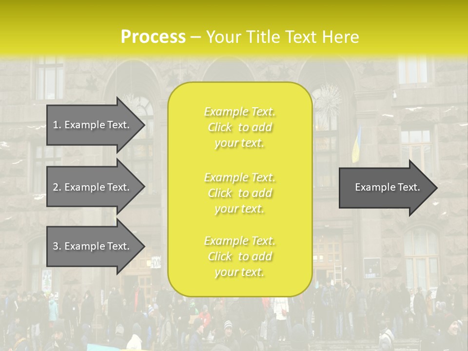 A Group Of People Standing In Front Of A Building PowerPoint Template