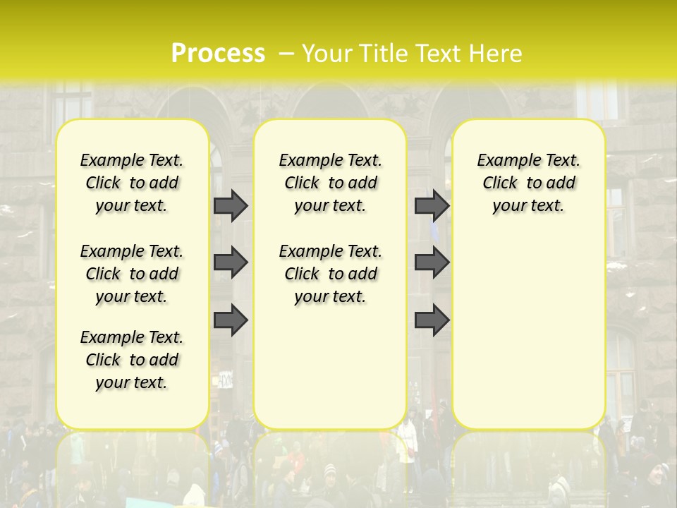 A Group Of People Standing In Front Of A Building PowerPoint Template