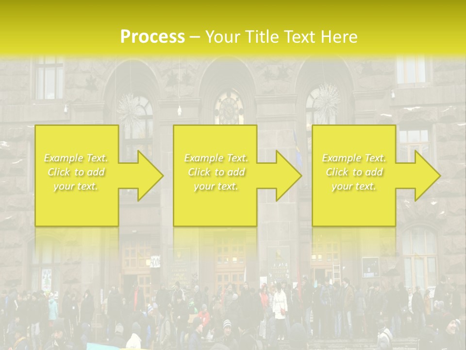 A Group Of People Standing In Front Of A Building PowerPoint Template