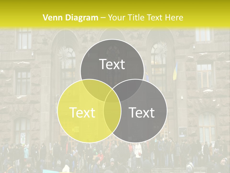 A Group Of People Standing In Front Of A Building PowerPoint Template