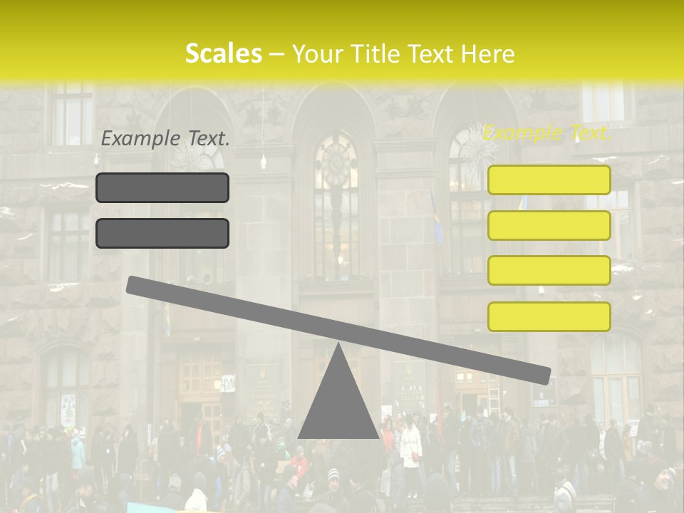 A Group Of People Standing In Front Of A Building PowerPoint Template