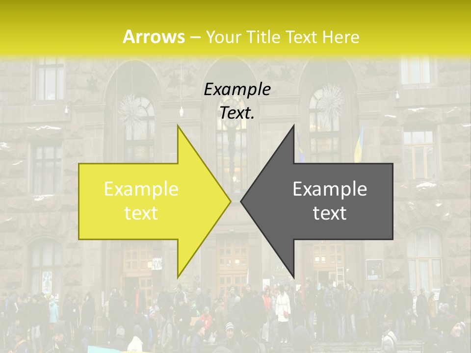 A Group Of People Standing In Front Of A Building PowerPoint Template