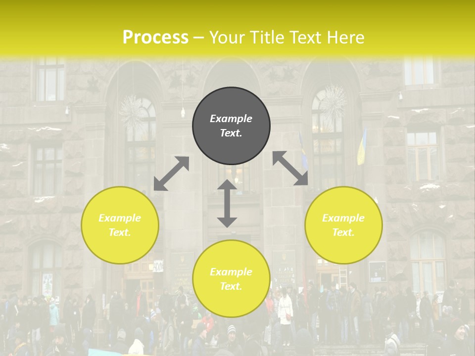 A Group Of People Standing In Front Of A Building PowerPoint Template