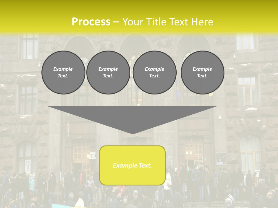 A Group Of People Standing In Front Of A Building PowerPoint Template