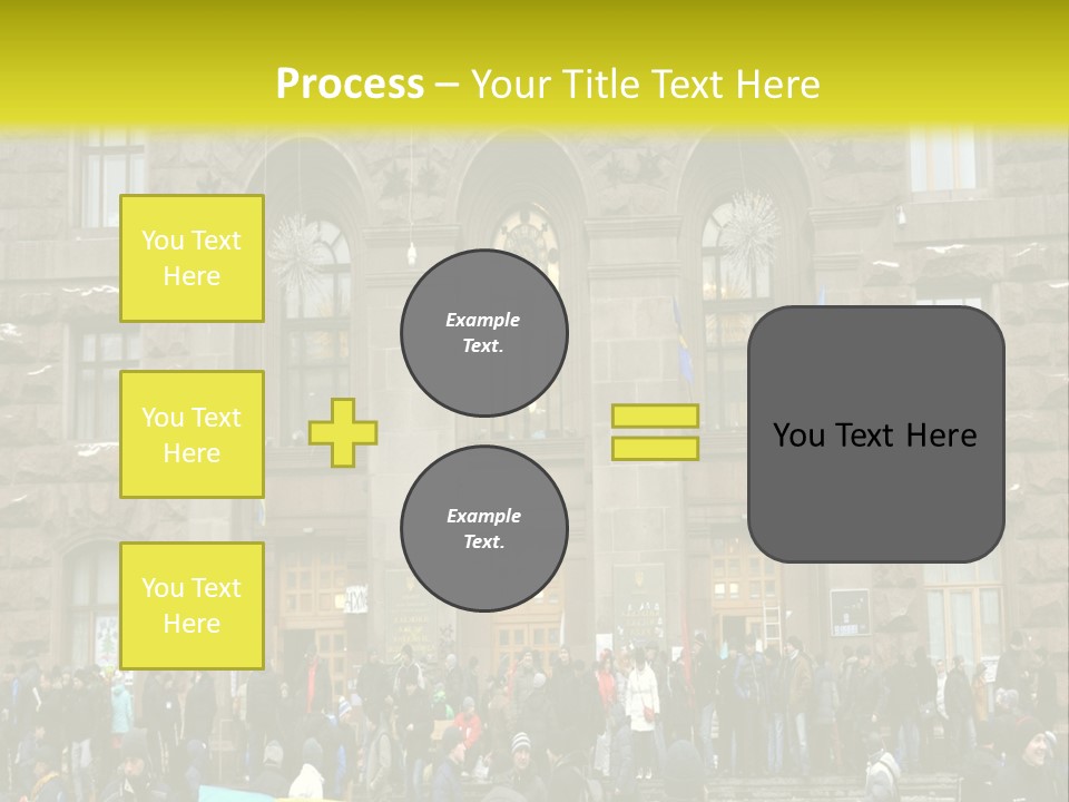 A Group Of People Standing In Front Of A Building PowerPoint Template
