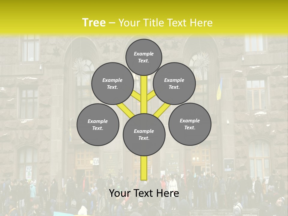 A Group Of People Standing In Front Of A Building PowerPoint Template