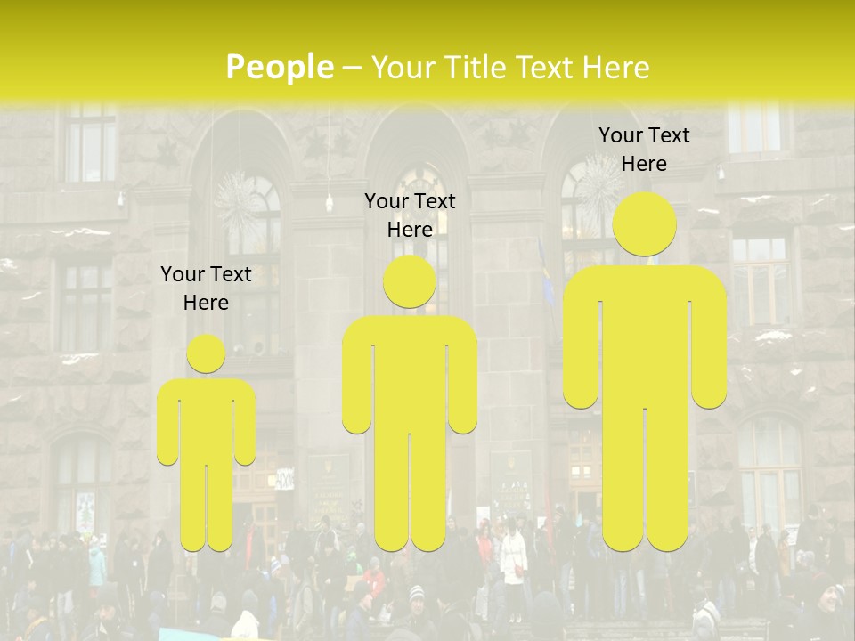 A Group Of People Standing In Front Of A Building PowerPoint Template