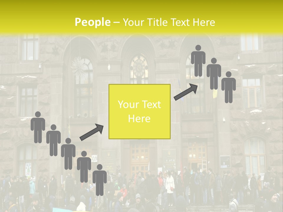 A Group Of People Standing In Front Of A Building PowerPoint Template