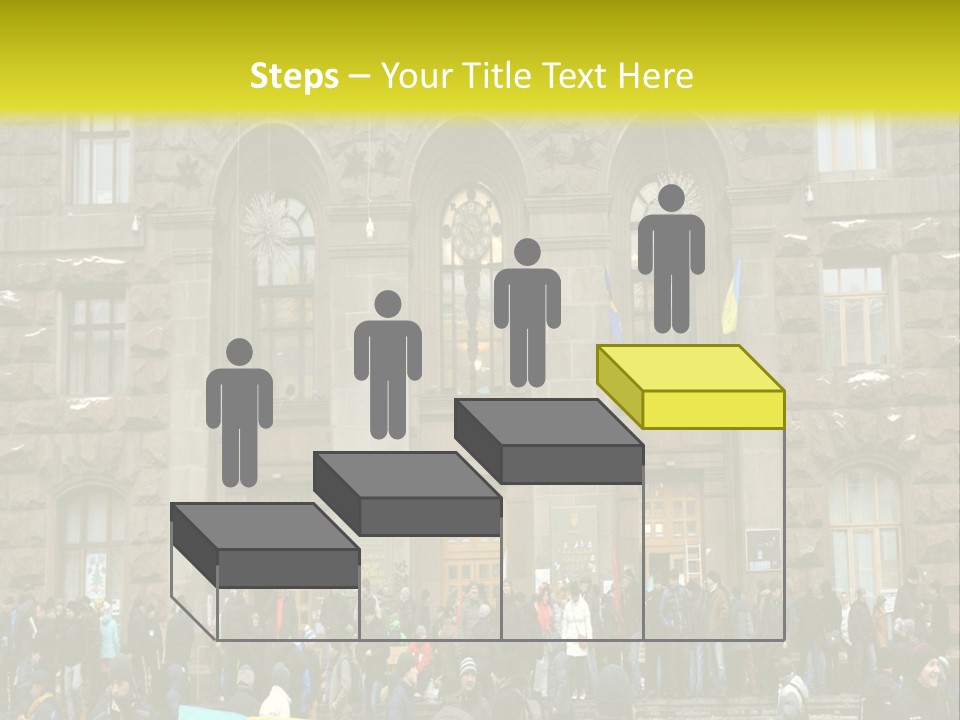 A Group Of People Standing In Front Of A Building PowerPoint Template