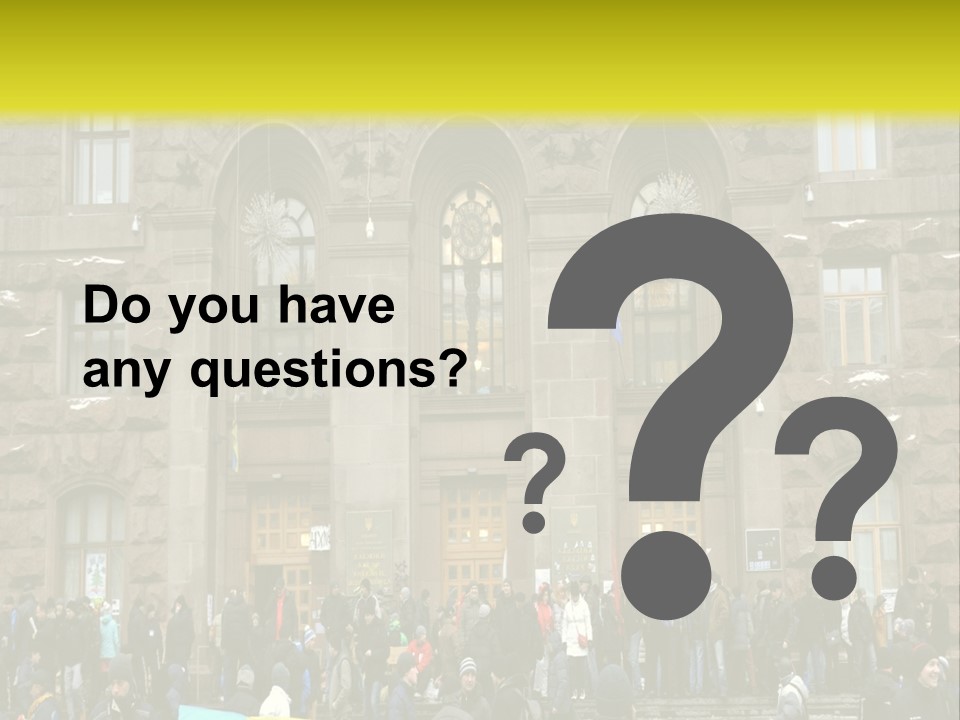 A Group Of People Standing In Front Of A Building PowerPoint Template