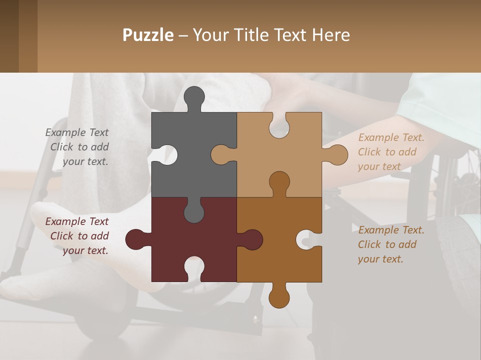 A Person Sitting In A Wheel Chair With A Foot On A Pillow PowerPoint Template