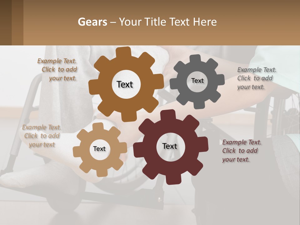 A Person Sitting In A Wheel Chair With A Foot On A Pillow PowerPoint Template