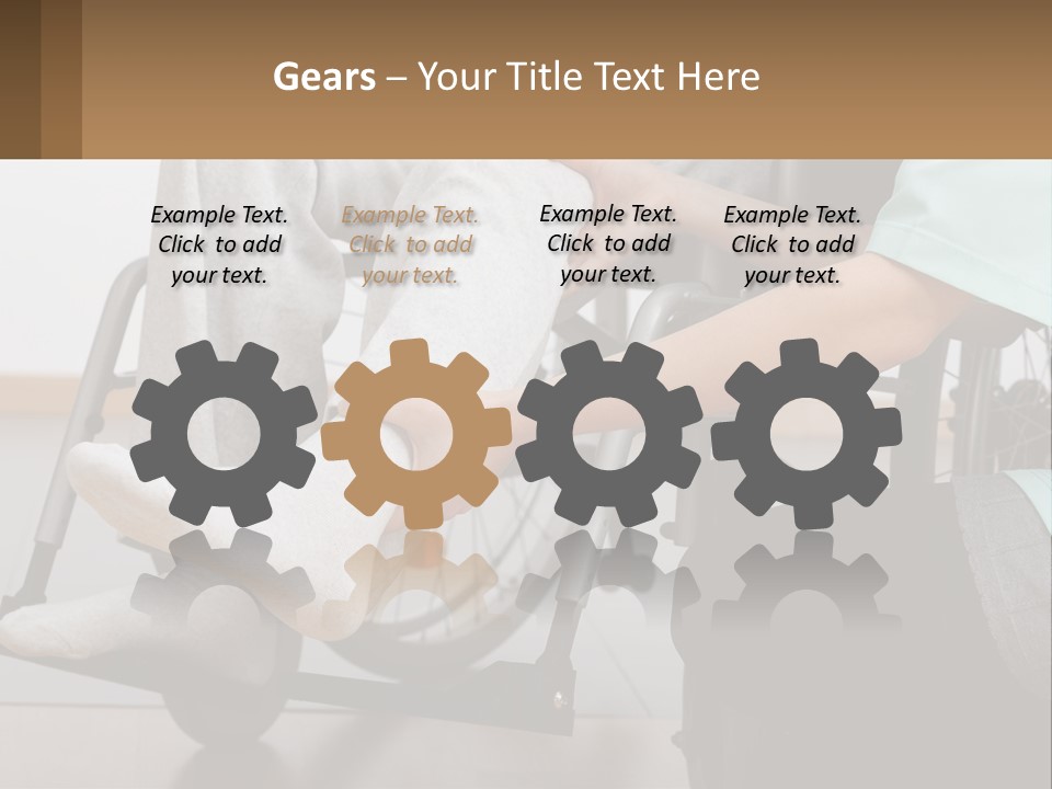 A Person Sitting In A Wheel Chair With A Foot On A Pillow PowerPoint Template