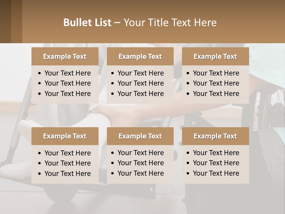 A Person Sitting In A Wheel Chair With A Foot On A Pillow PowerPoint Template