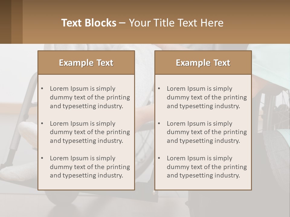 A Person Sitting In A Wheel Chair With A Foot On A Pillow PowerPoint Template