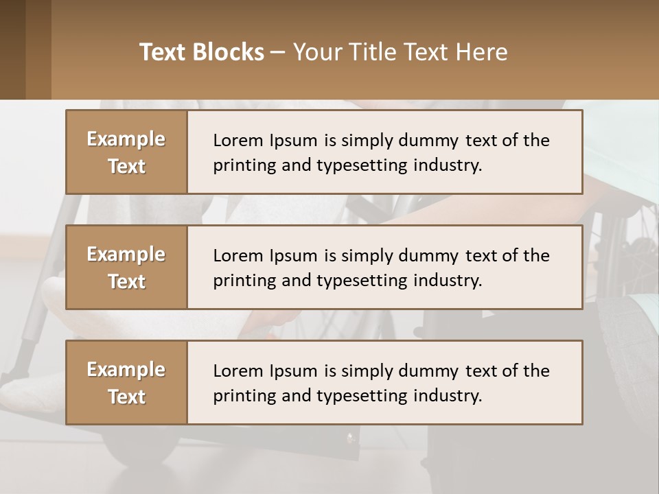 A Person Sitting In A Wheel Chair With A Foot On A Pillow PowerPoint Template
