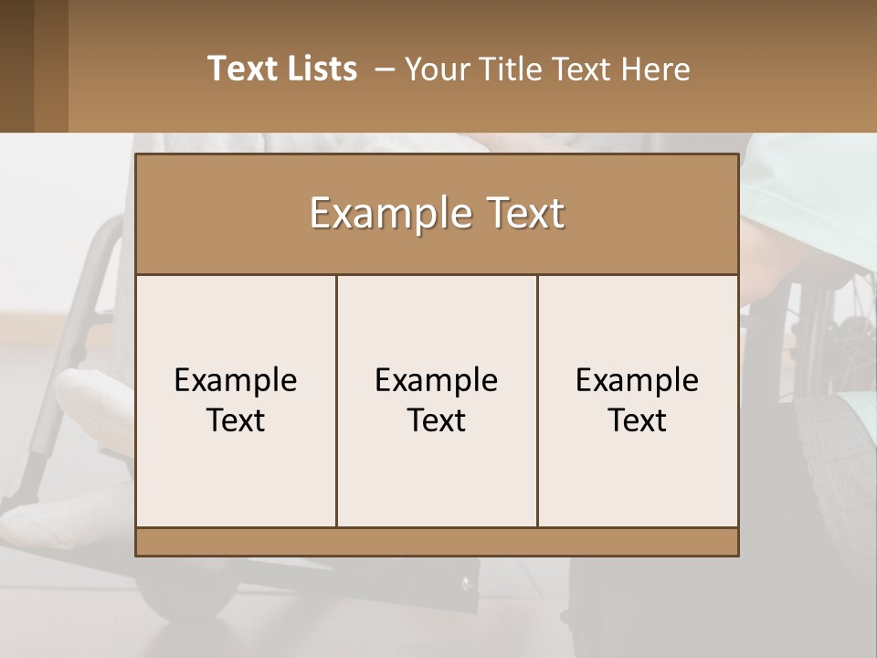 A Person Sitting In A Wheel Chair With A Foot On A Pillow PowerPoint Template