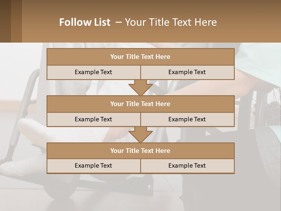 A Person Sitting In A Wheel Chair With A Foot On A Pillow PowerPoint Template