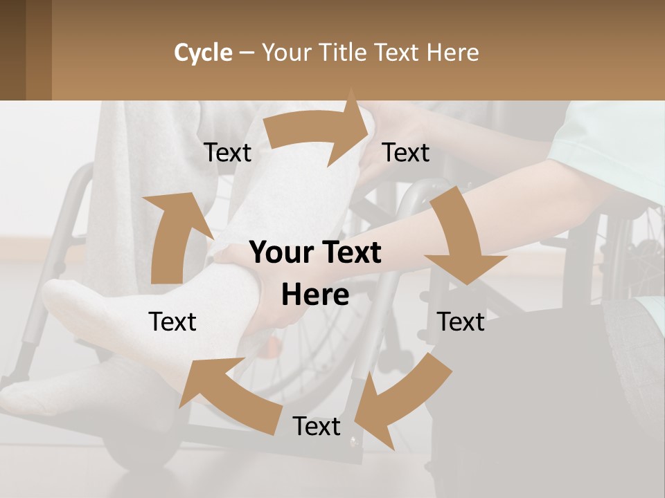 A Person Sitting In A Wheel Chair With A Foot On A Pillow PowerPoint Template