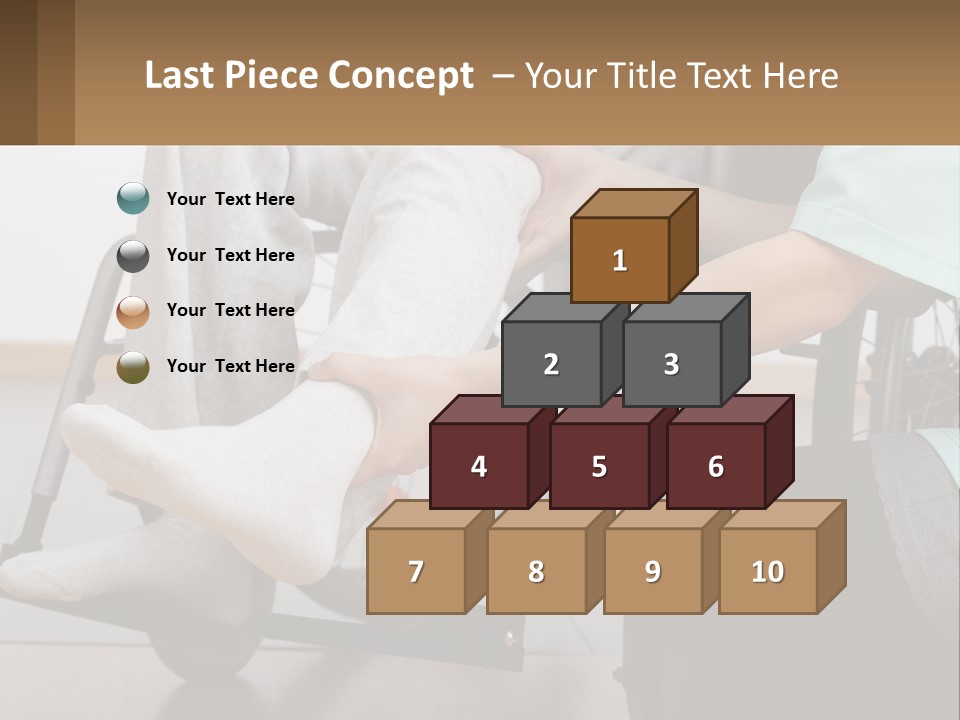 A Person Sitting In A Wheel Chair With A Foot On A Pillow PowerPoint Template