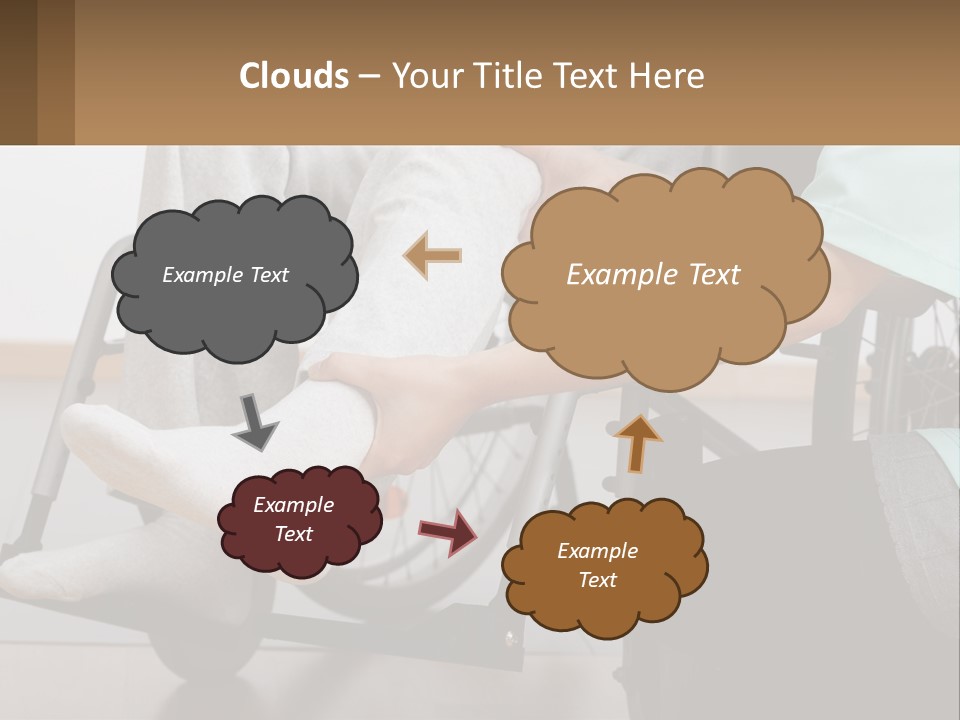 A Person Sitting In A Wheel Chair With A Foot On A Pillow PowerPoint Template