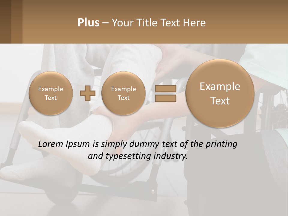 A Person Sitting In A Wheel Chair With A Foot On A Pillow PowerPoint Template