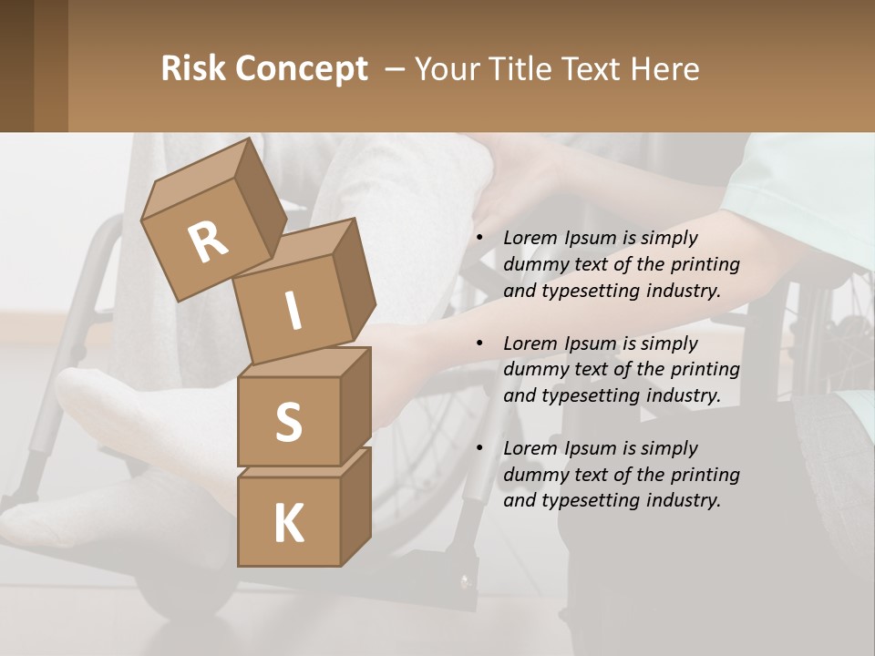 A Person Sitting In A Wheel Chair With A Foot On A Pillow PowerPoint Template