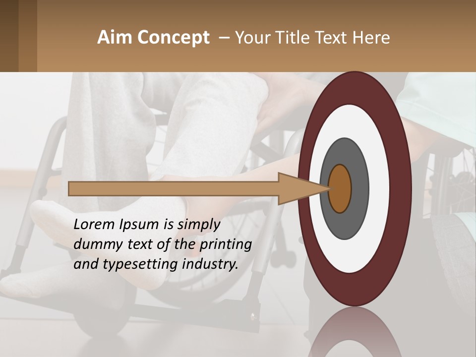 A Person Sitting In A Wheel Chair With A Foot On A Pillow PowerPoint Template