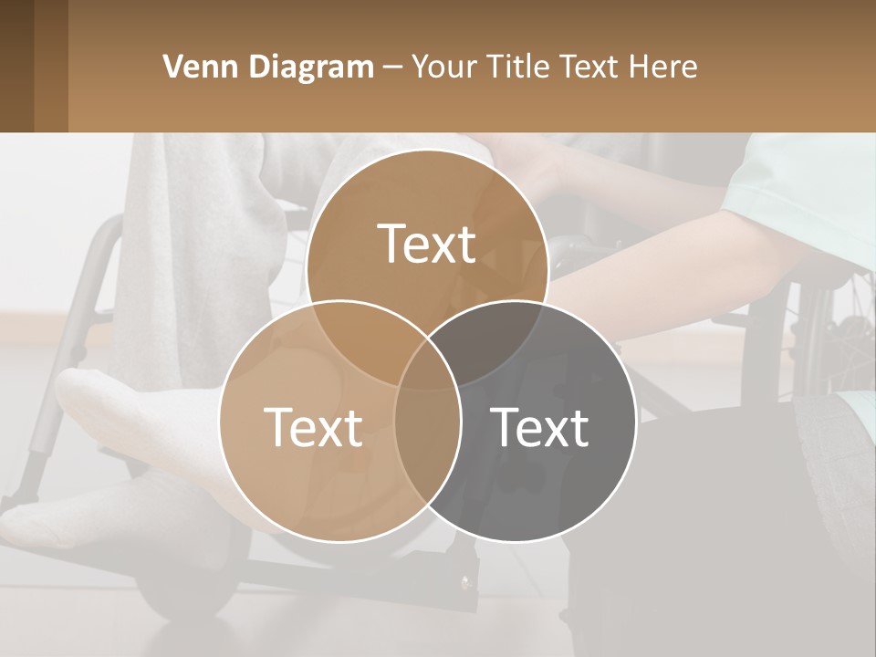 A Person Sitting In A Wheel Chair With A Foot On A Pillow PowerPoint Template