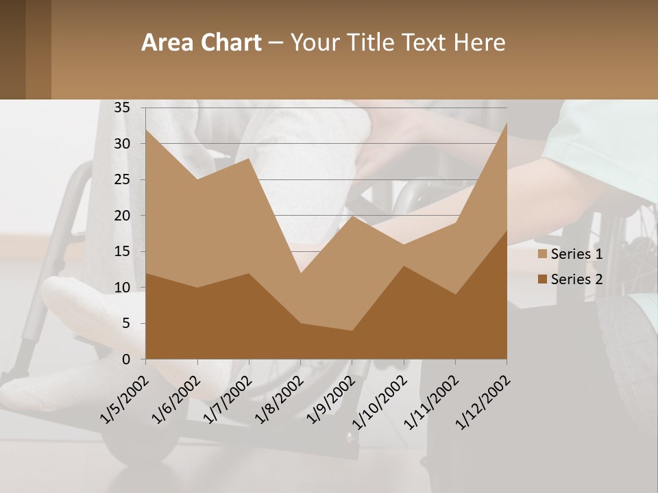 A Person Sitting In A Wheel Chair With A Foot On A Pillow PowerPoint Template