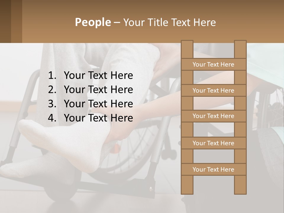 A Person Sitting In A Wheel Chair With A Foot On A Pillow PowerPoint Template