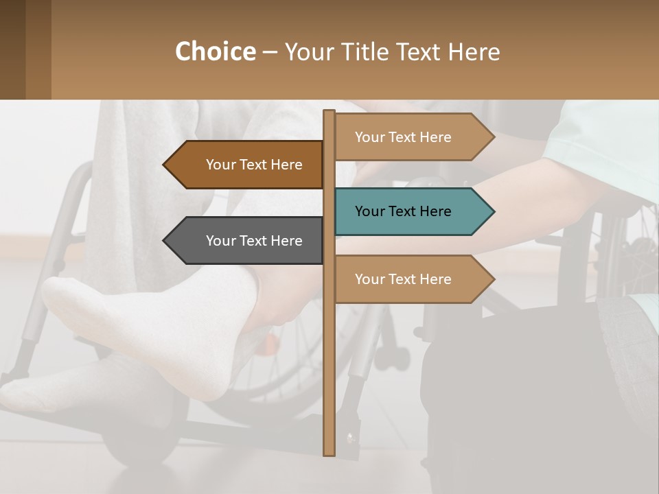 A Person Sitting In A Wheel Chair With A Foot On A Pillow PowerPoint Template