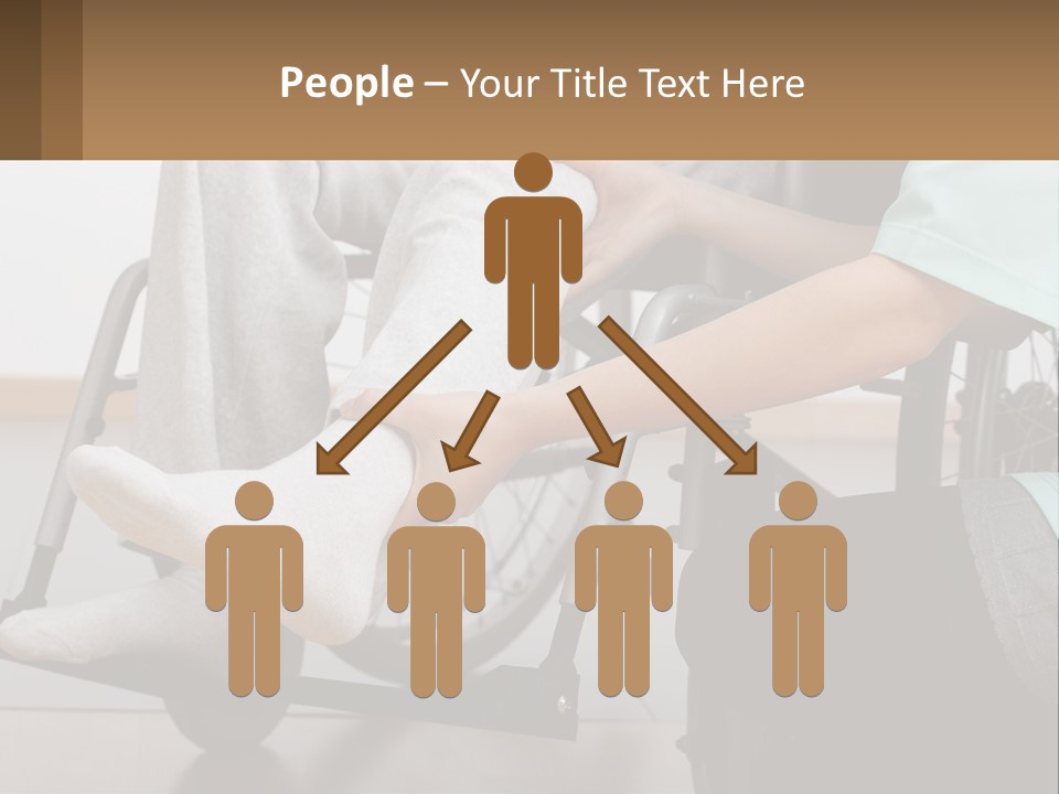 A Person Sitting In A Wheel Chair With A Foot On A Pillow PowerPoint Template