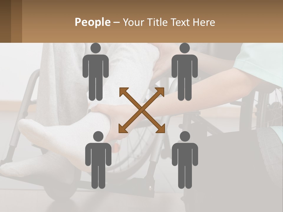 A Person Sitting In A Wheel Chair With A Foot On A Pillow PowerPoint Template