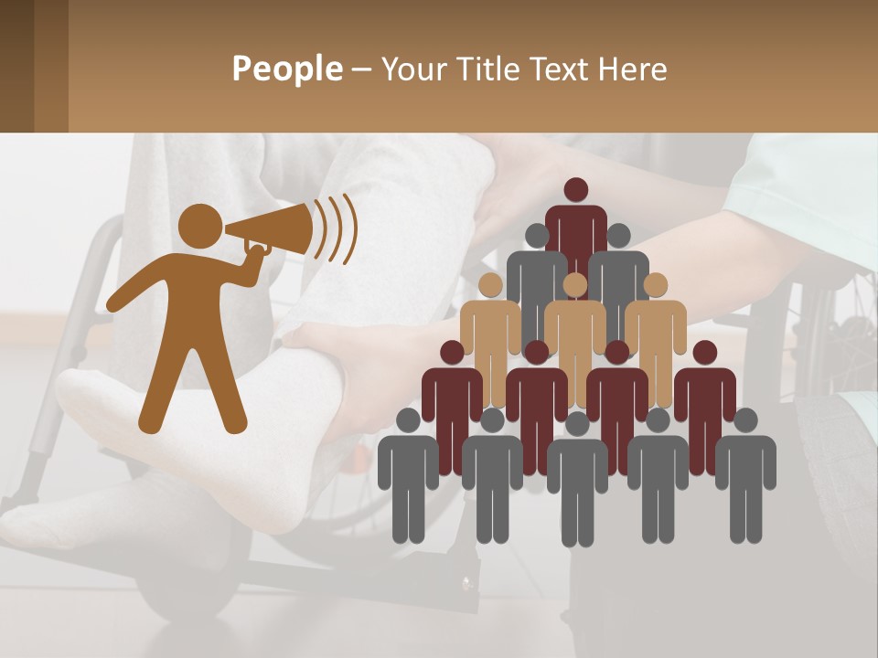 A Person Sitting In A Wheel Chair With A Foot On A Pillow PowerPoint Template