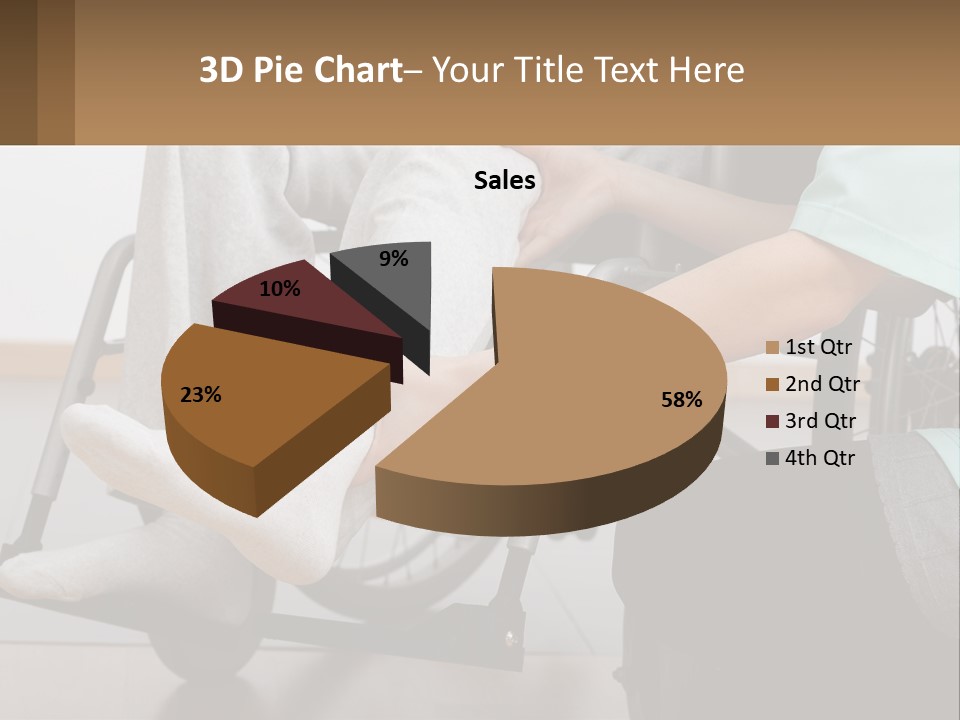A Person Sitting In A Wheel Chair With A Foot On A Pillow PowerPoint Template