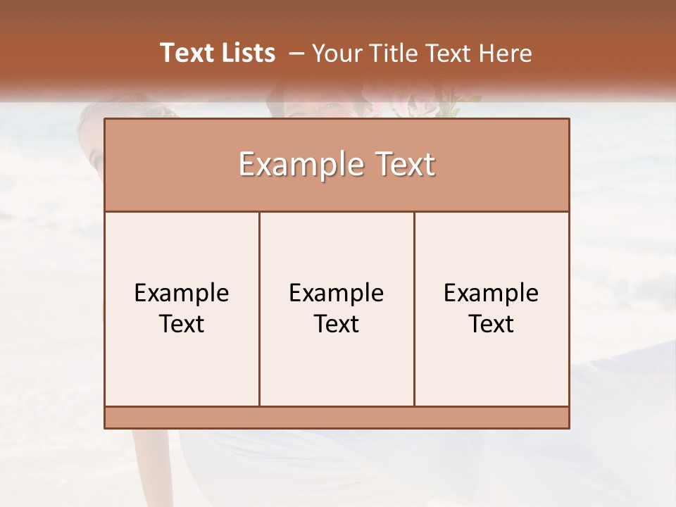 A Man And Woman On The Beach Holding A Bouquet Of Flowers PowerPoint Template