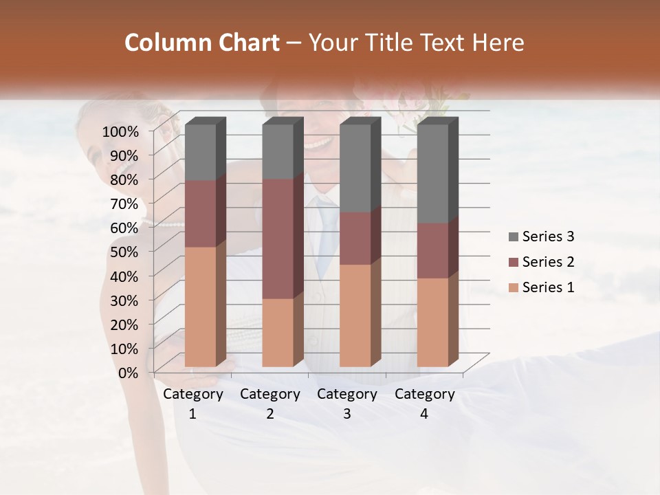 A Man And Woman On The Beach Holding A Bouquet Of Flowers PowerPoint Template