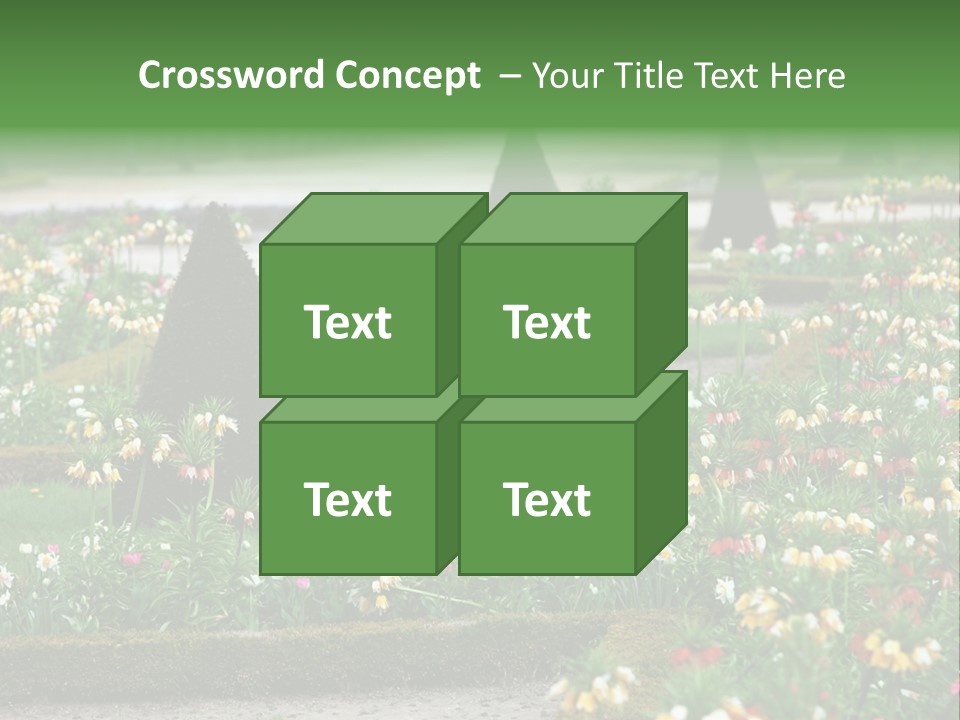 A Garden Filled With Lots Of Flowers And Trees PowerPoint Template