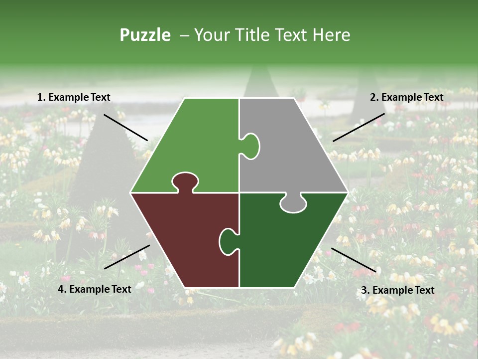 A Garden Filled With Lots Of Flowers And Trees PowerPoint Template