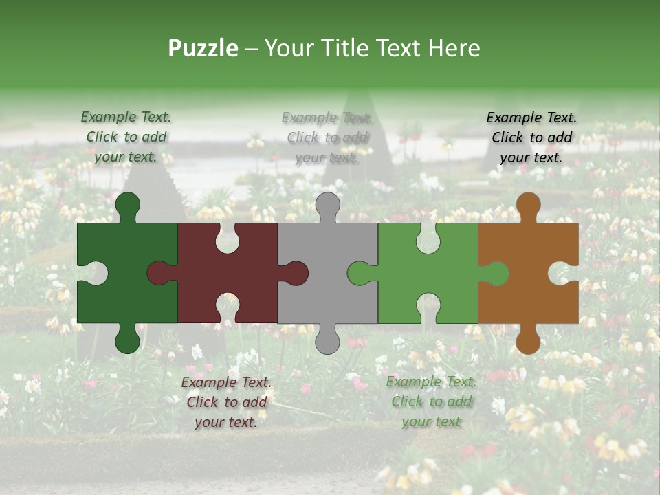 A Garden Filled With Lots Of Flowers And Trees PowerPoint Template