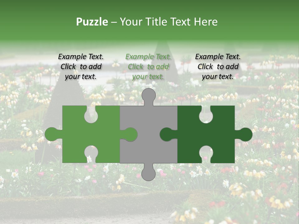 A Garden Filled With Lots Of Flowers And Trees PowerPoint Template