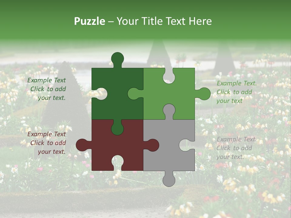 A Garden Filled With Lots Of Flowers And Trees PowerPoint Template
