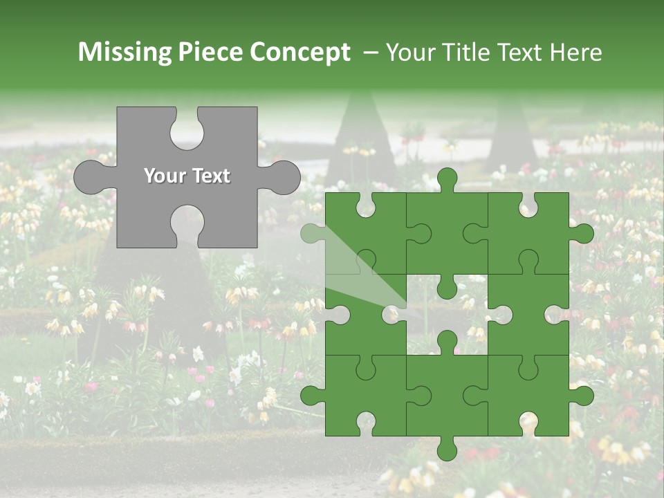 A Garden Filled With Lots Of Flowers And Trees PowerPoint Template