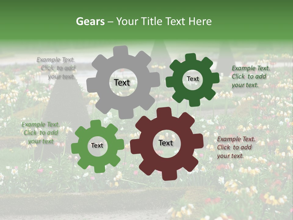 A Garden Filled With Lots Of Flowers And Trees PowerPoint Template