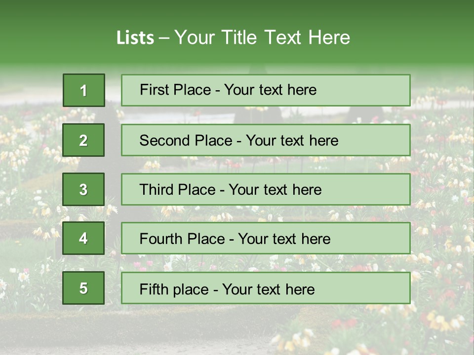 A Garden Filled With Lots Of Flowers And Trees PowerPoint Template