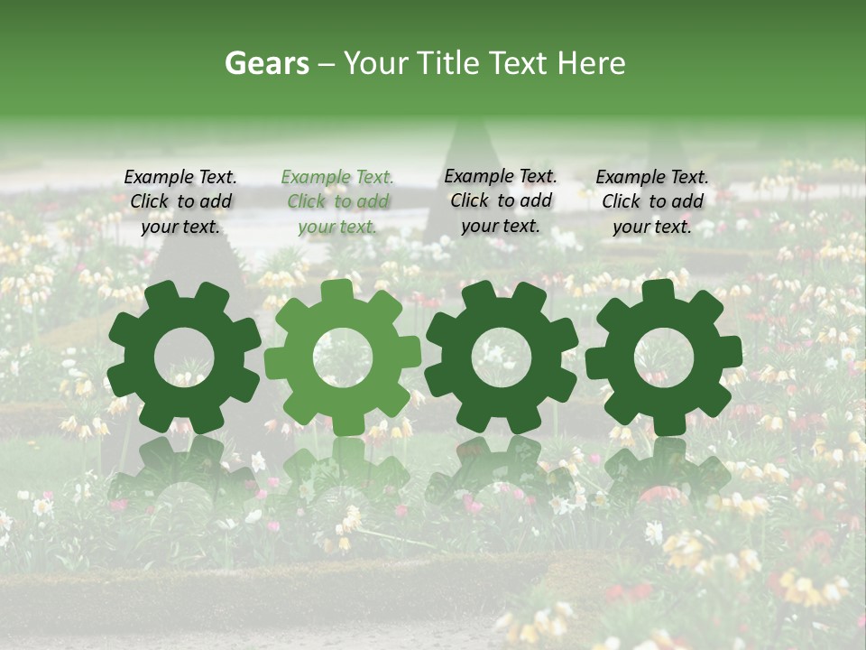 A Garden Filled With Lots Of Flowers And Trees PowerPoint Template